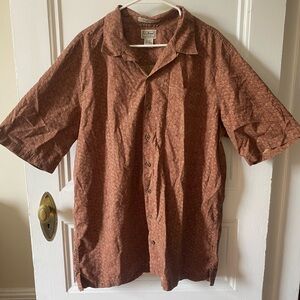 🌻L.L. Bean Men's Patterned Short Sleeve Collared Shirt